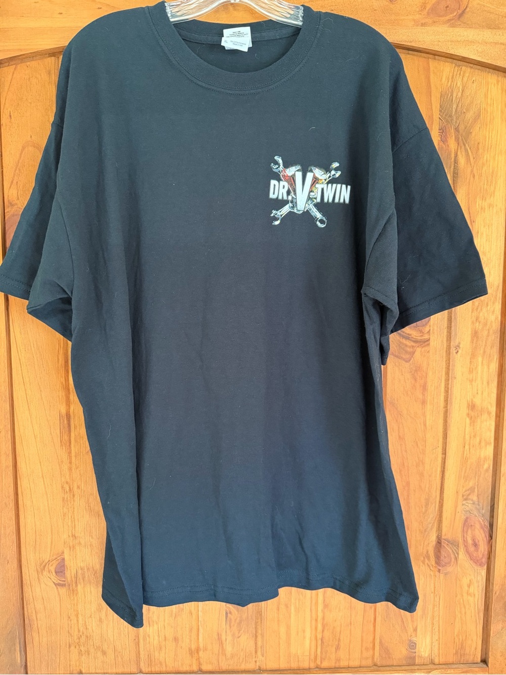 Gildan Black Short-Sleeve Graphic Tee with Small Chest Wrench Logo